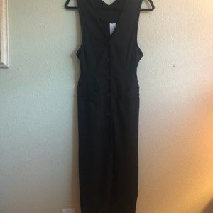 vintage black pinstripe dress sleeveless